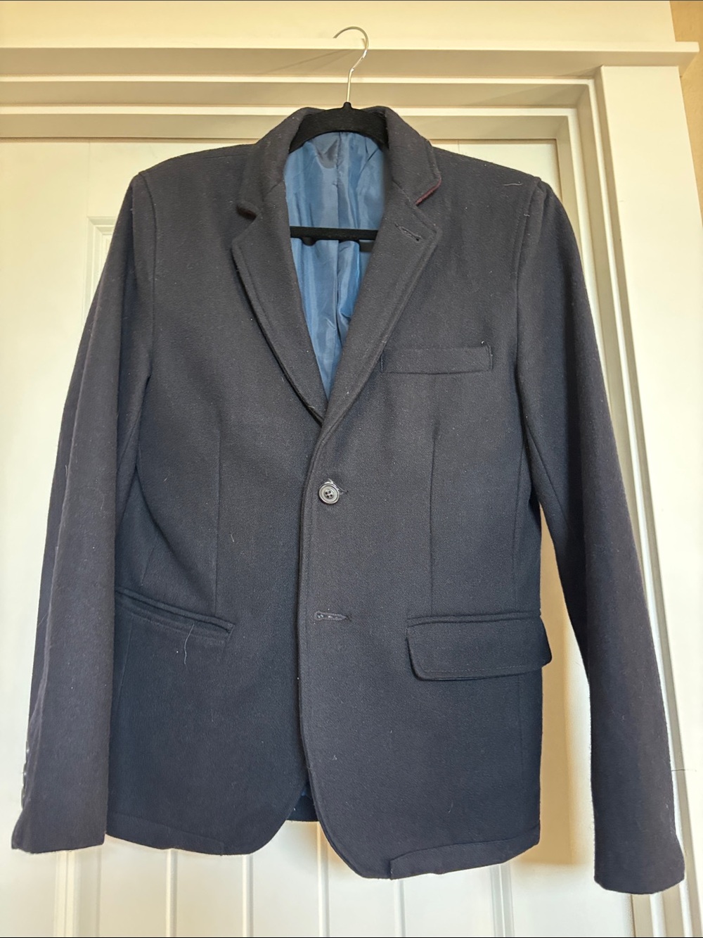 BELLFIELD Men's Navy Single-Breasted Wool Blazer
